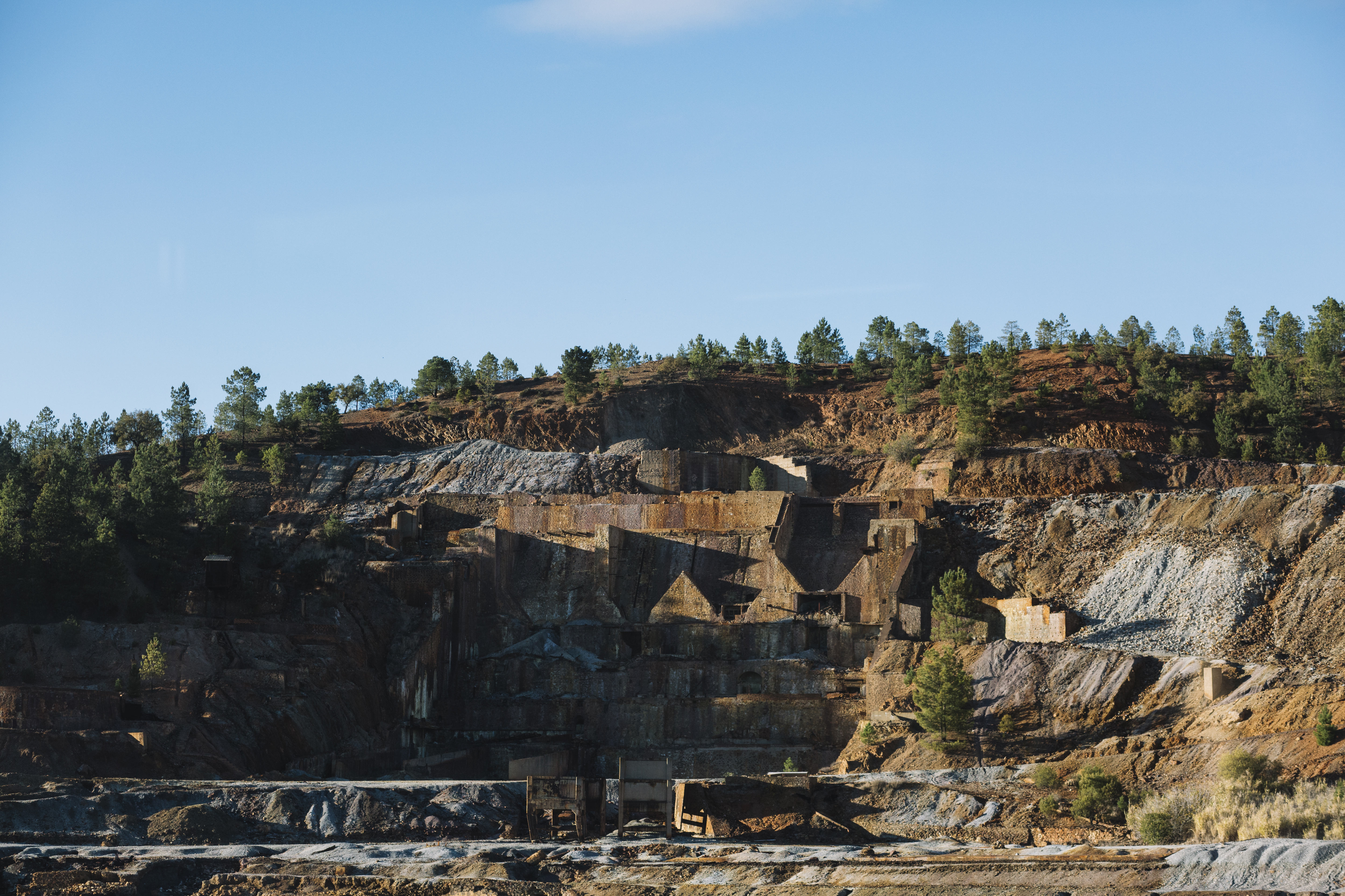 Geologist looking over a large drilling project site.